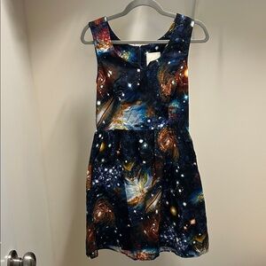Modcloth Galaxy Print Sleeveless Dress